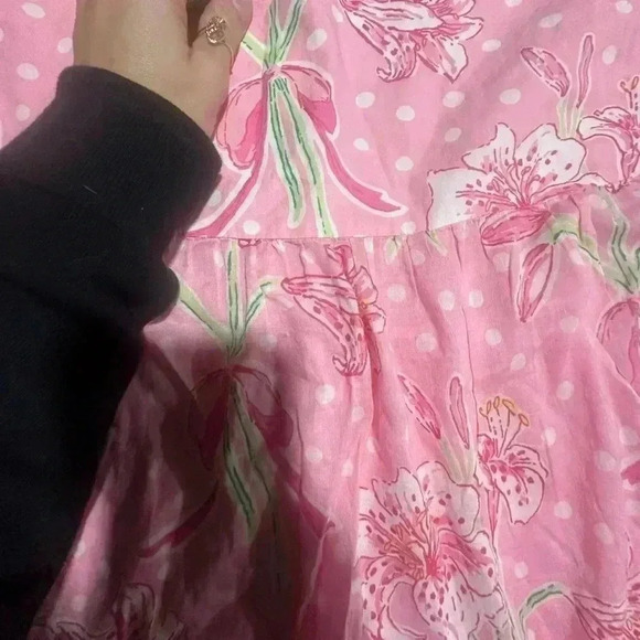 LILLY PULITZER SKIRT NIKITA MINI PINK WHITE FLORAL DOTS BARBIECORE PULITZER SZ 2 - Picture 4 of 4